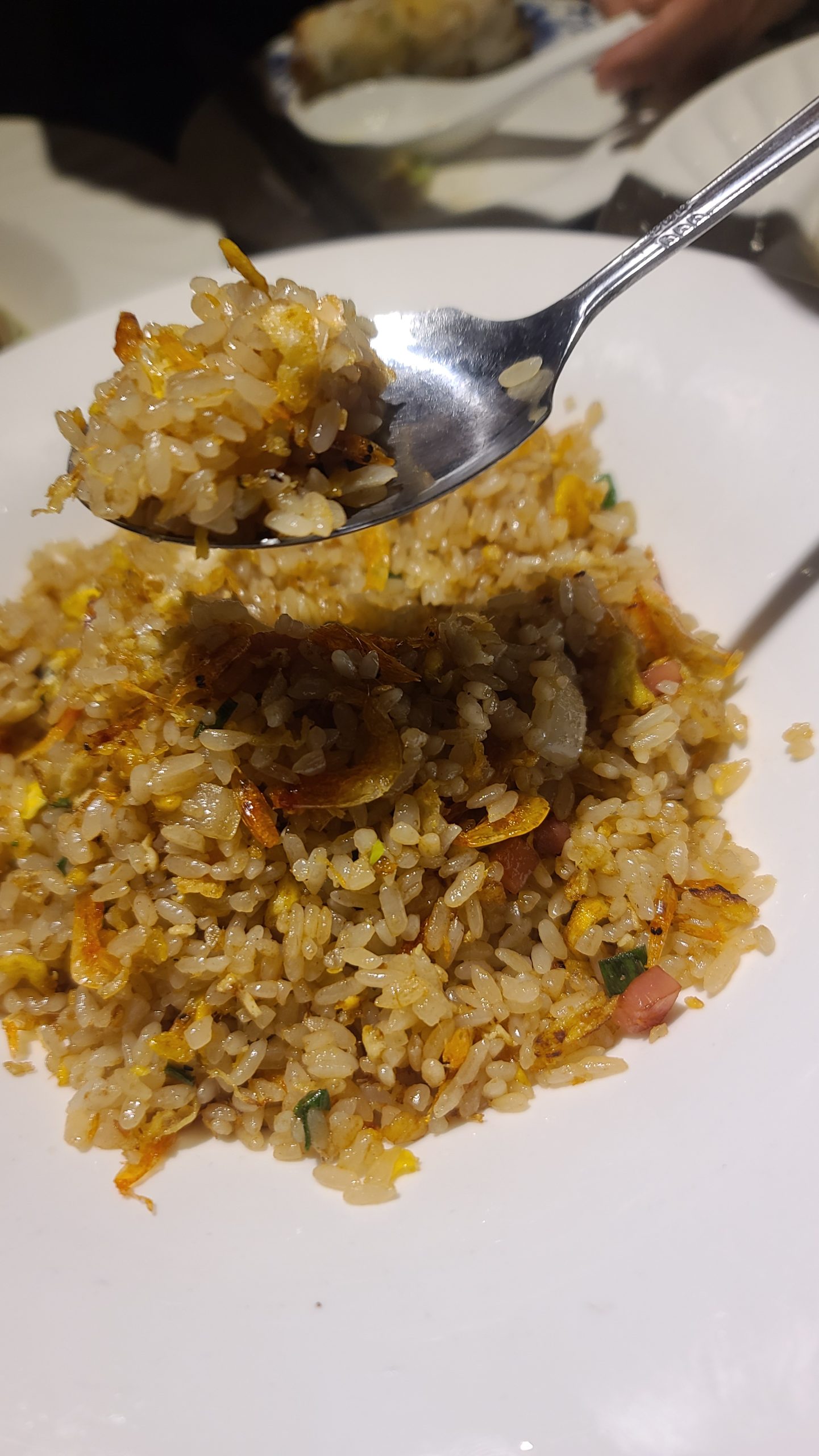已經吃到很飽了但是兆麟師怕我餓 請人炒了個櫻花蝦炒飯超級爽口 讓我在超飽的狀況下還可以把這盤給吃掉