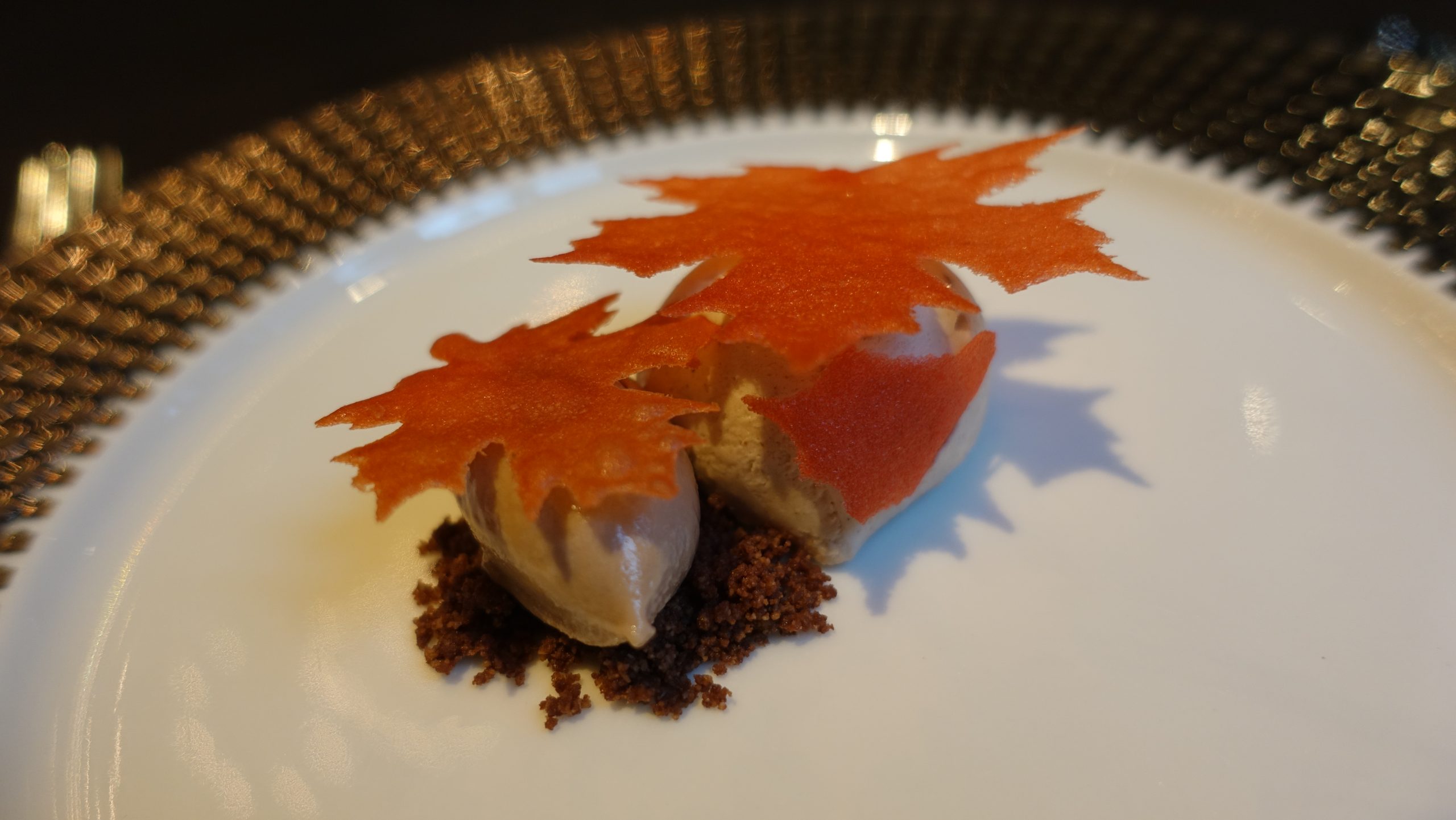 栗子 楓糖脆片 巧克力脆酥最後的甜點