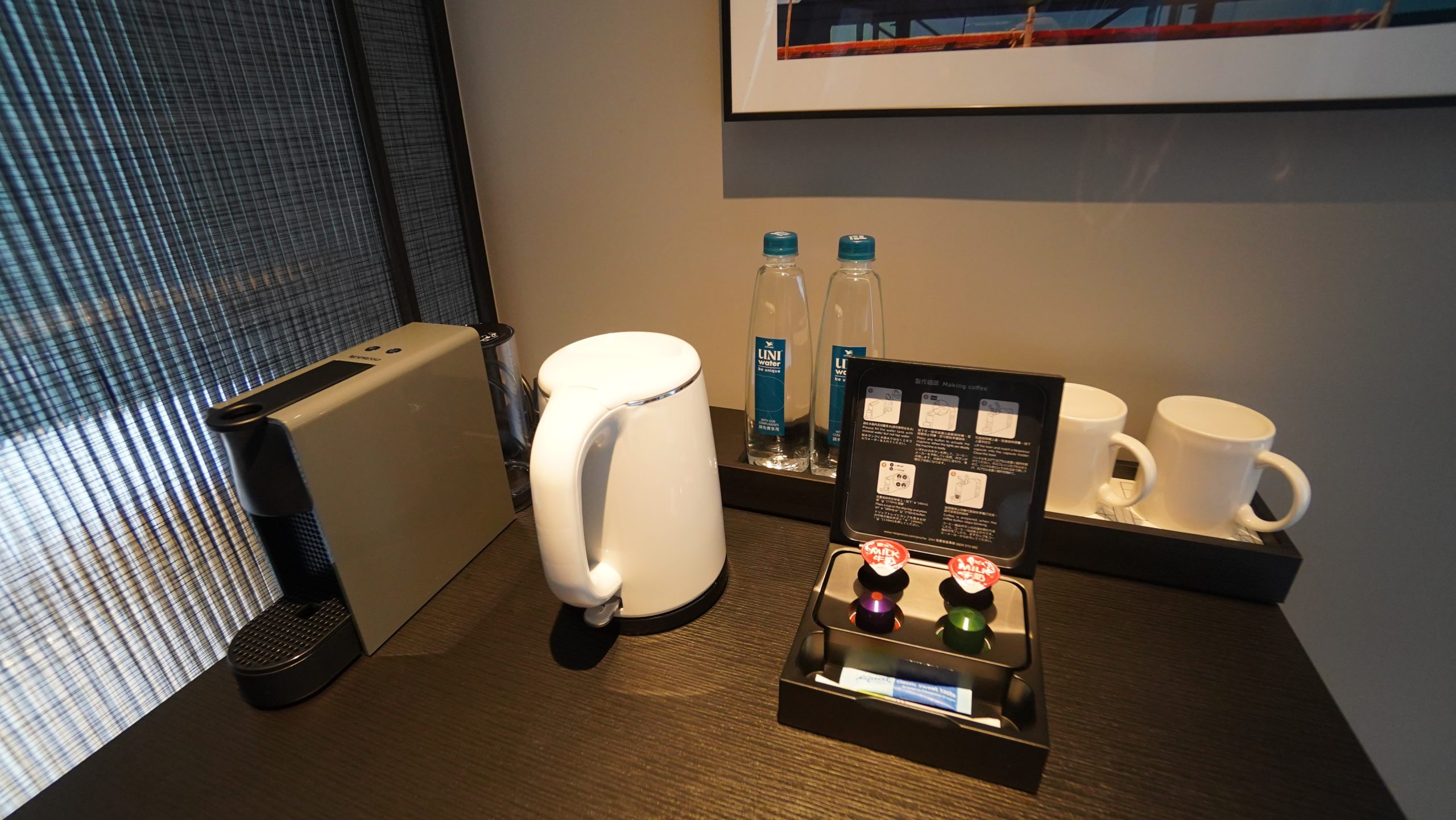 MINI BAR全房型都有NESPRESSO 咖啡機