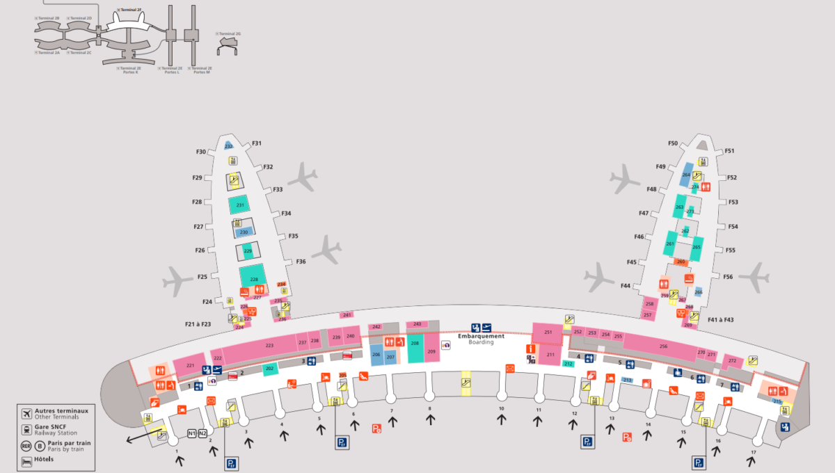 巴黎戴高樂機場 CDG相關地圖 機場懶人包 機場住在哪邊：Terminal 2F