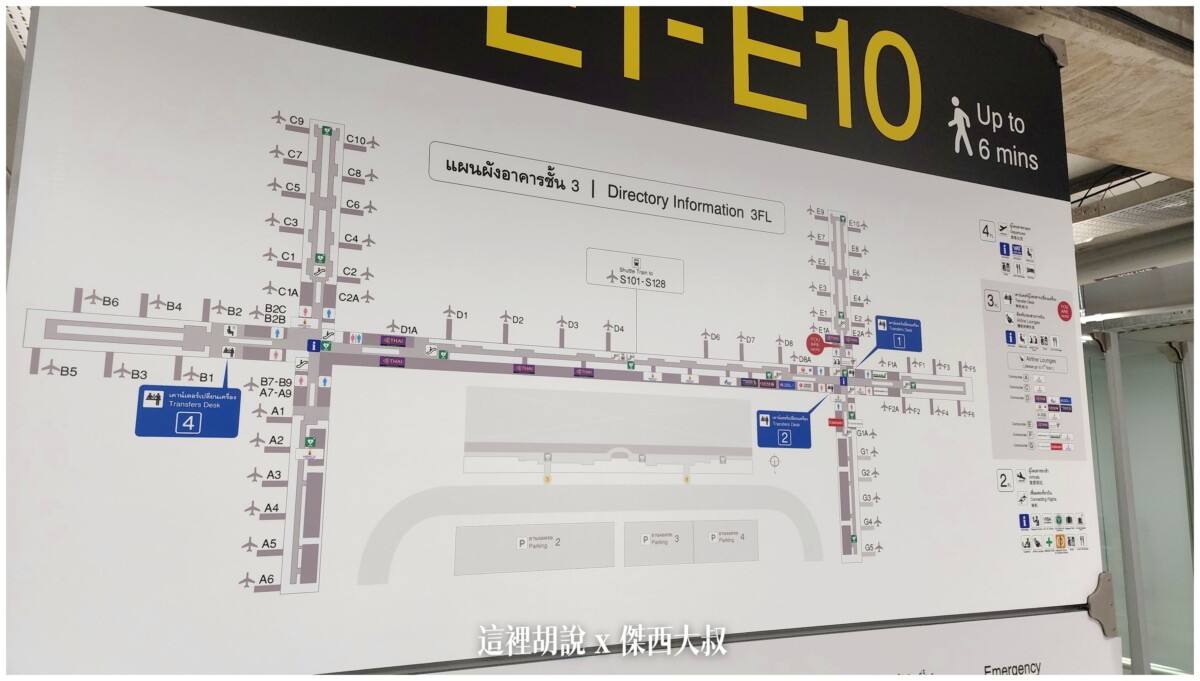 泰國曼谷素萬那普機場機場地圖 懶人包Suvarnabhumi Airport / BKK / VTBS 曼谷機場：過境轉機