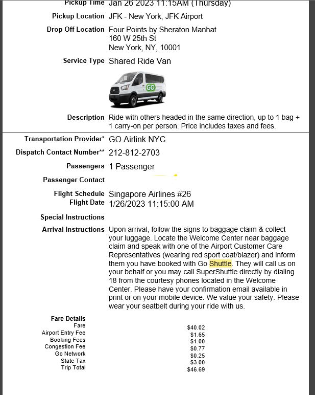 紐約旅行省荷包：JFK GO AIRLINK 共乘機場接駁巴士 兼顧大件行李運送和費用：2023年搭乘費用紀錄