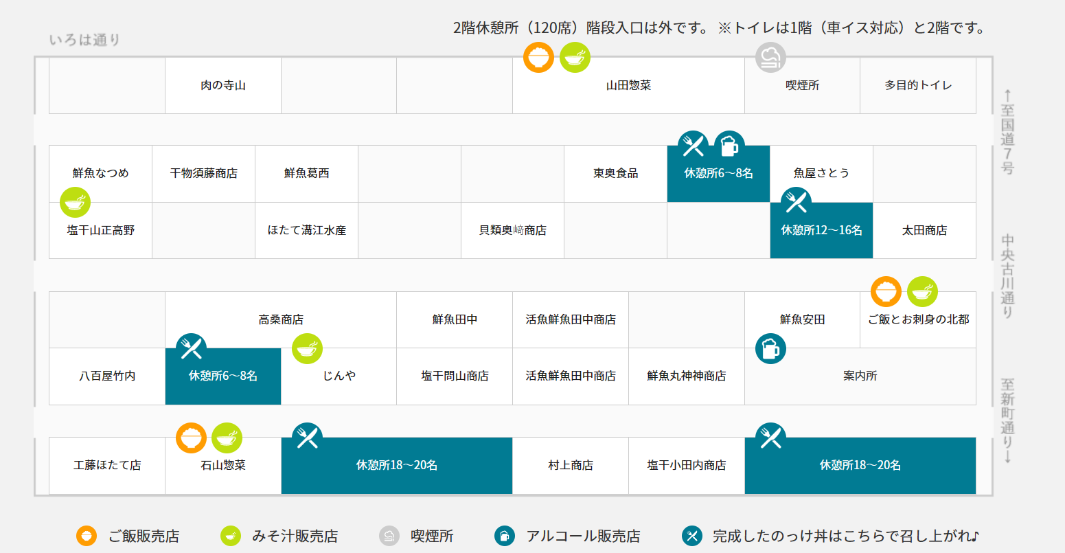 我們買票的地方在案內所從右側正門進入的化案內所會在最左邊這一排其實好幾個地方都有提供白飯但有時候會休息，最後我們去的是山田