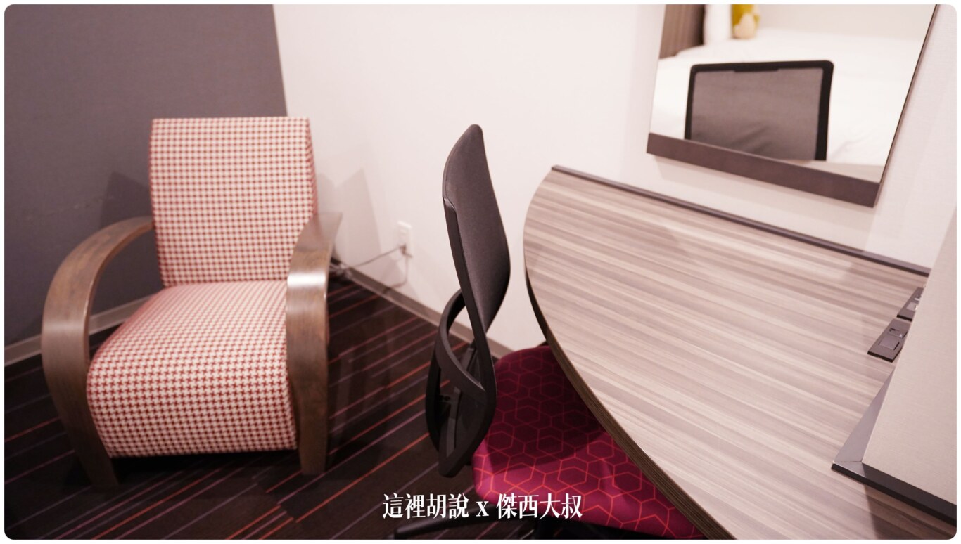 空間真的很大，可以放兩張椅子都不會打到