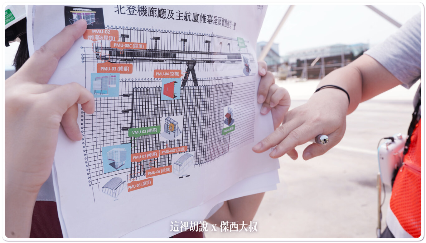 現場所有的實體模型跟實際會在航廈使用的區域對比