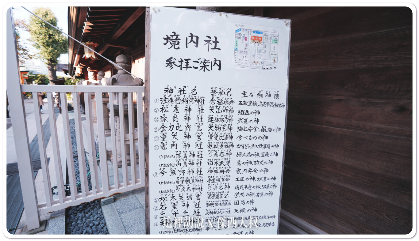 順便說明了不同神社名稱祭拜的主神以及保佑的項目