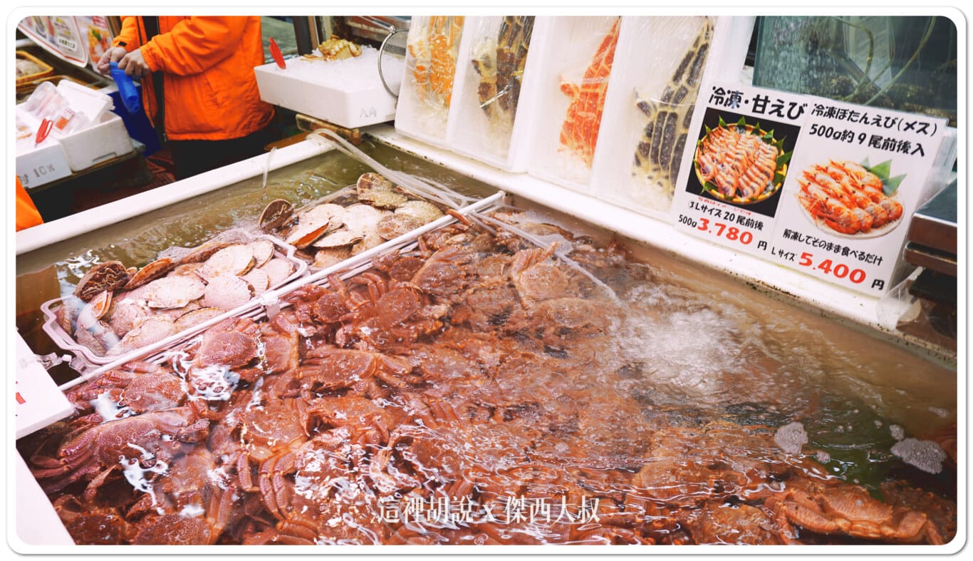 小樽三角市場 瀧波商店 組合自己想要的海鮮丼飯：瀧波商店的水池