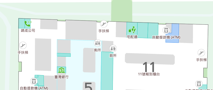 在出境大廳的12號櫃臺旁邊還有另外一間宅配通這一間營運時間為24小時