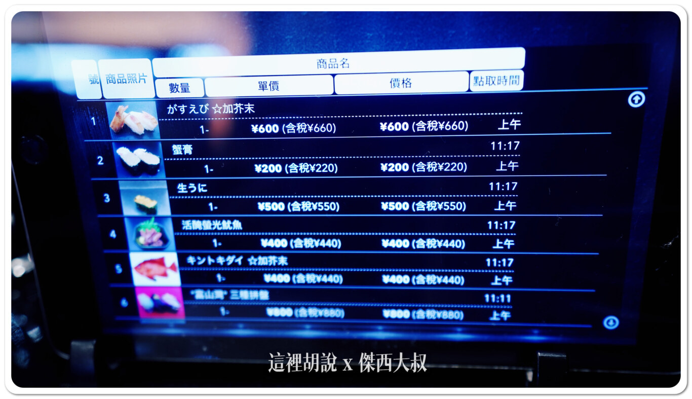 這次點的菜色價格給大家參考