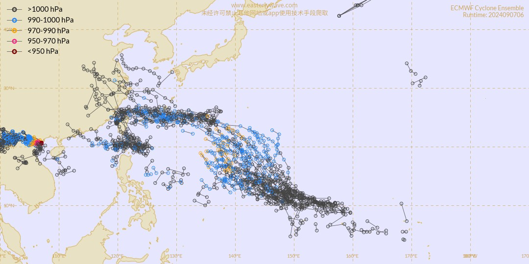航空事件簿 2024/09 貝碧佳颱風：路徑系集預測分析