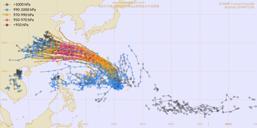 航空事件簿 2024/09 貝碧佳颱風：路徑系集預測分析