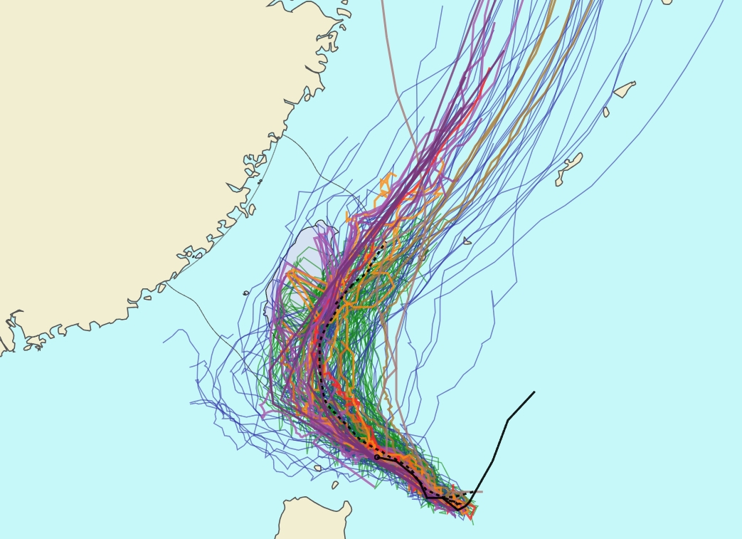 航空事件簿：2024/10  燕子/山陀兒颱風：9/29 晚間颱風路徑