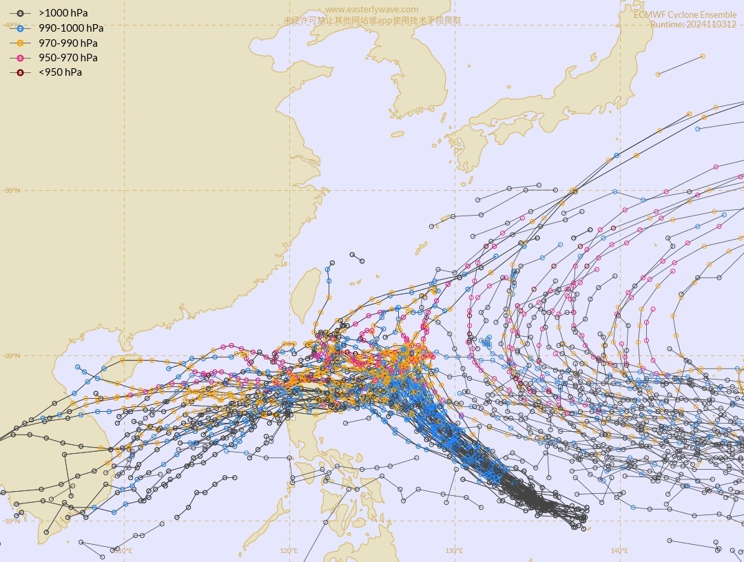 航空事件簿 2024/11 天兔颱風 最後一個颱風：11/4 預測