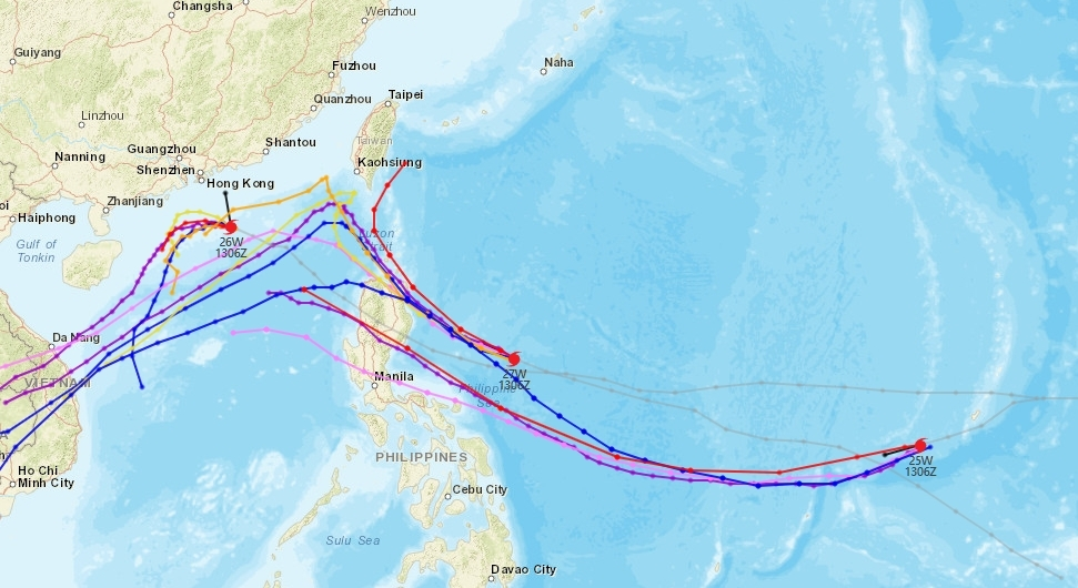 航空事件簿 2024/11 天兔颱風 最後一個颱風：11/13 早上預報