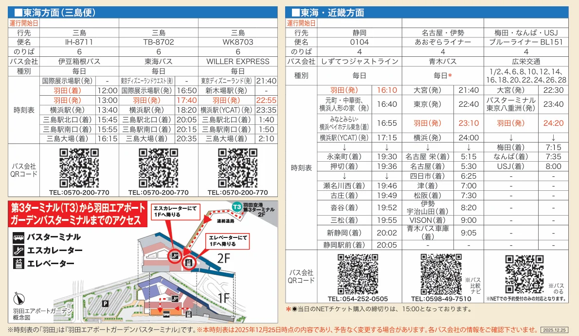 2026最新交通資訊 羽田機場花園 Villa Fontaine 住客 免費接駁車：前往各城市巴士