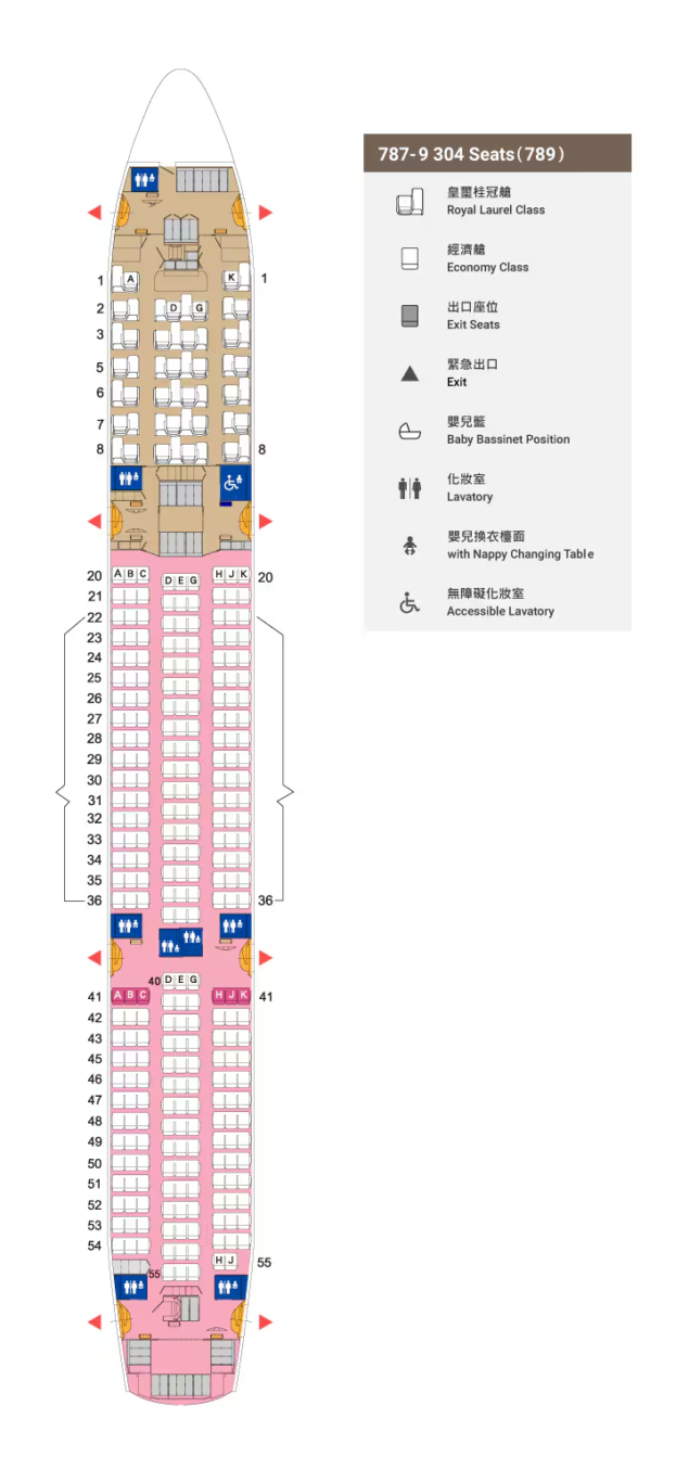 兩艙等787-9座位圖