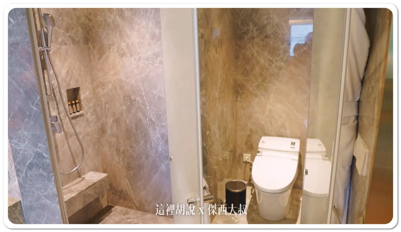 The bathroom's got a lovely spacious feel, with a separate vanity area.