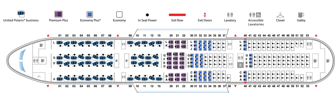 Boeing 777-200 (777)Seat map version 1 (50/24/202)