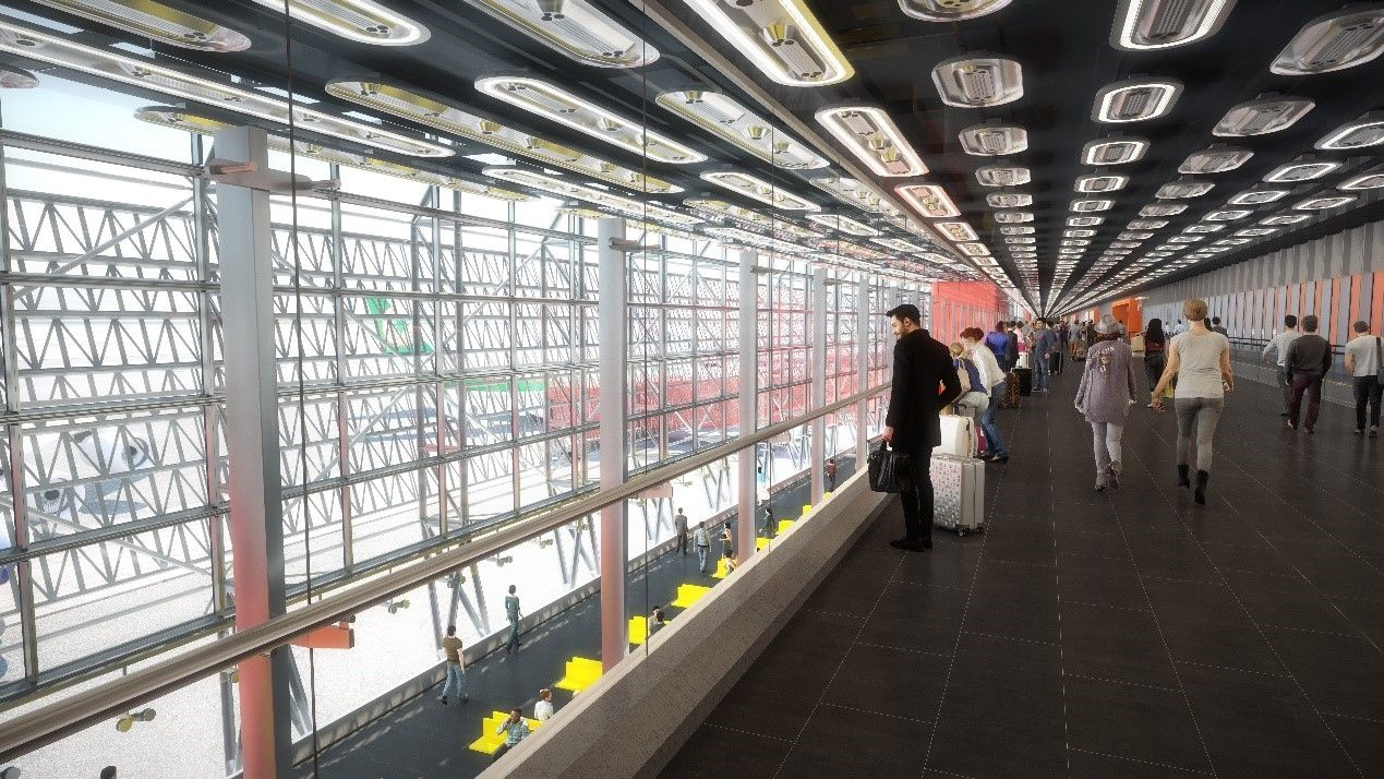 登機區域示意圖 （圖片來源：桃園機場公司）旅客抵達台灣入境之後會上樓前往入境走廊