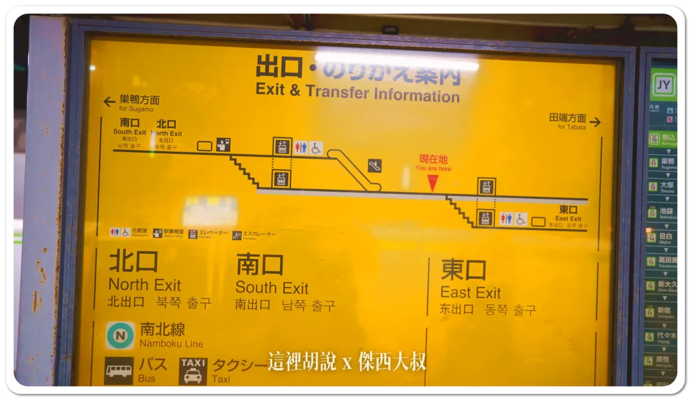 駒込車站的平面圖