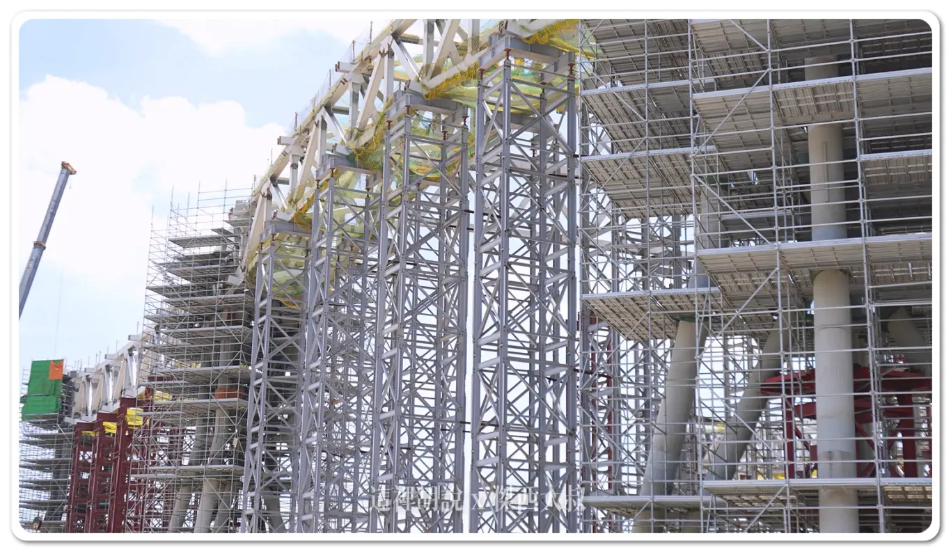 桃園機場第三航廈本體建築 吊掛當中的雲頂天花 2024-07 歷史記錄：北廊廳