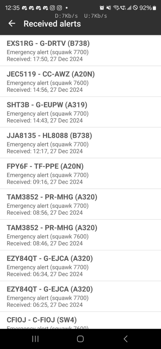 航空事件簿：濟州航空HL8088/7C-2216 737-800 務安機場意外：同機12/27異常轉降仁川資料