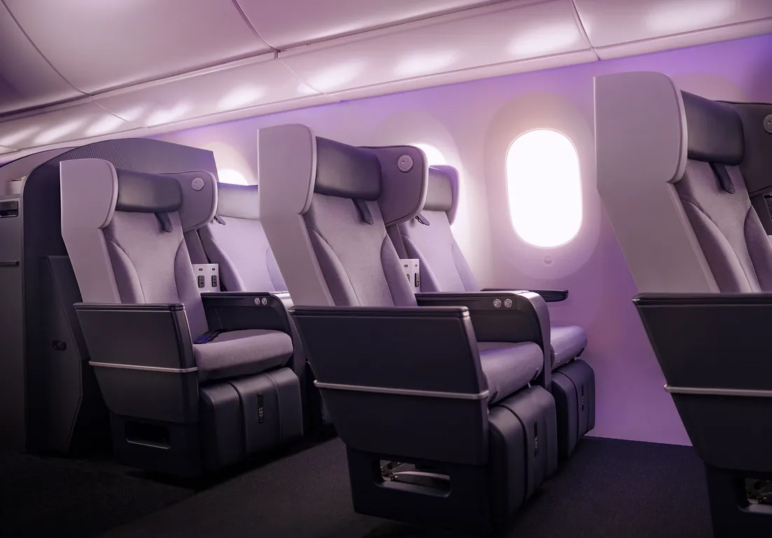紐西蘭航空首架改裝 配有全新客艙的 787 將於五月投入營運：豪華經濟艙客艙座位
