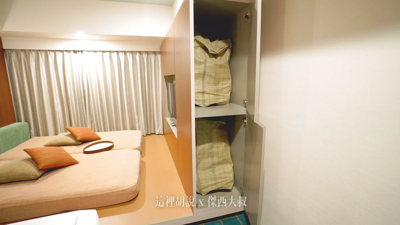 Additional bedding for two people is provided in a bag inside the closet Additional bedding for two people is provided in a bag inside the closet