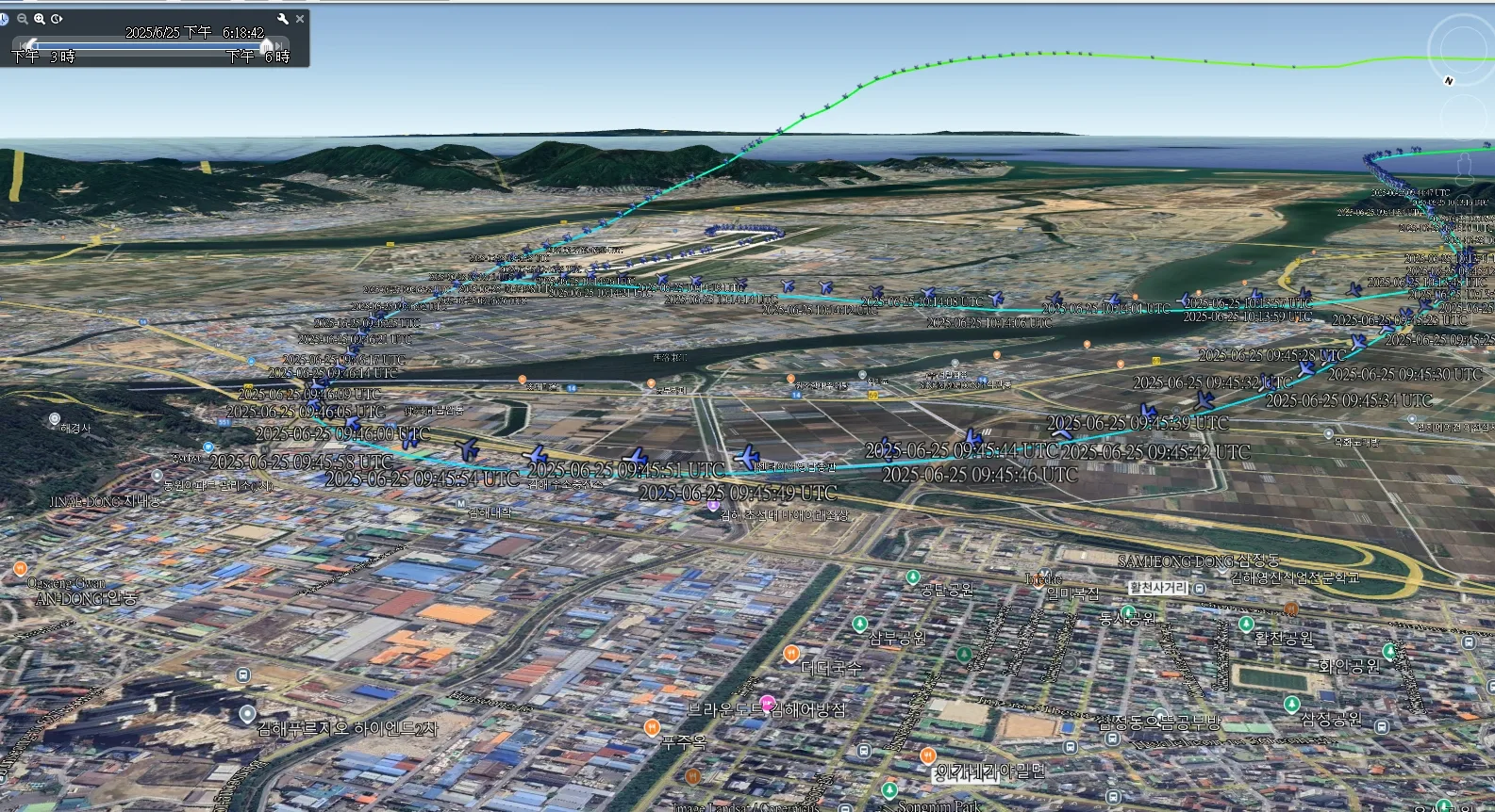 航空事件簿 2025/6/25 華航CI186 釜山機場重飛 看飛航監控軟體資訊準確狀態：Flight Radar 24 軌跡資料