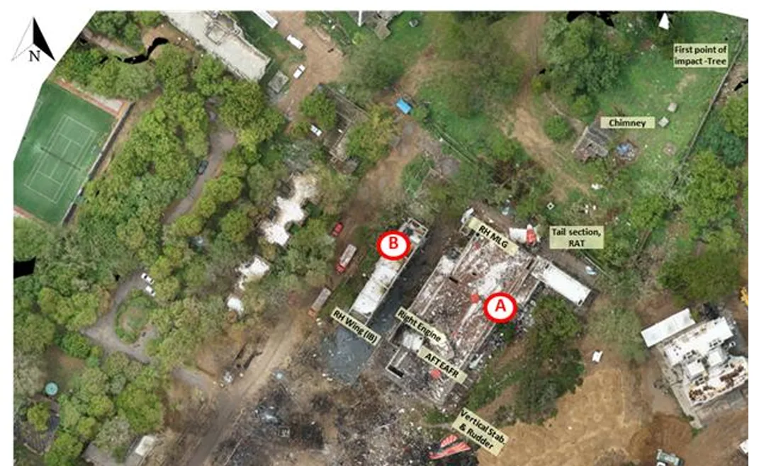 圖 2：殘骸分佈圖