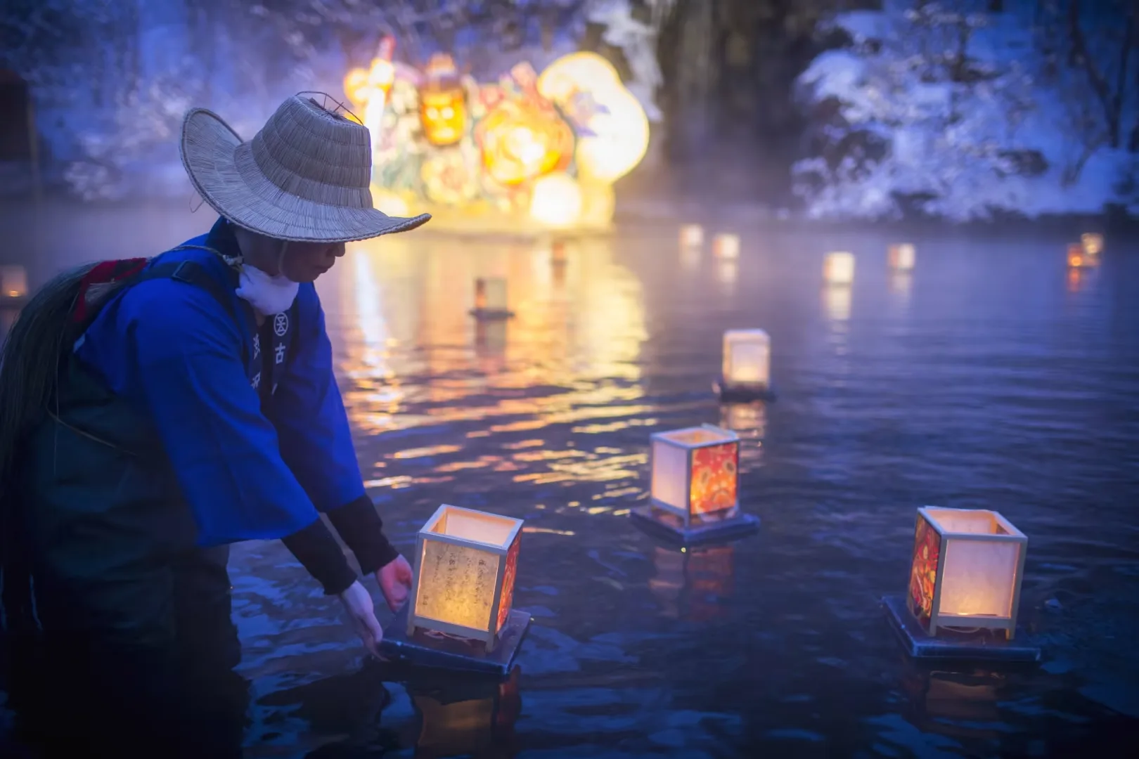 星野集團 青森屋 露天溫泉 浮湯 青森羅漢柏打造的浴室 專屬溫泉泉源『古牧溫泉』（第2篇/共6篇）：不同季節的浮湯