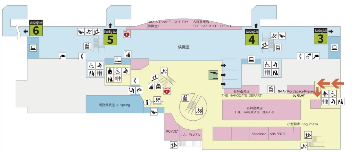 從國際線前往國內線會從圖面上箭頭這個地方出來