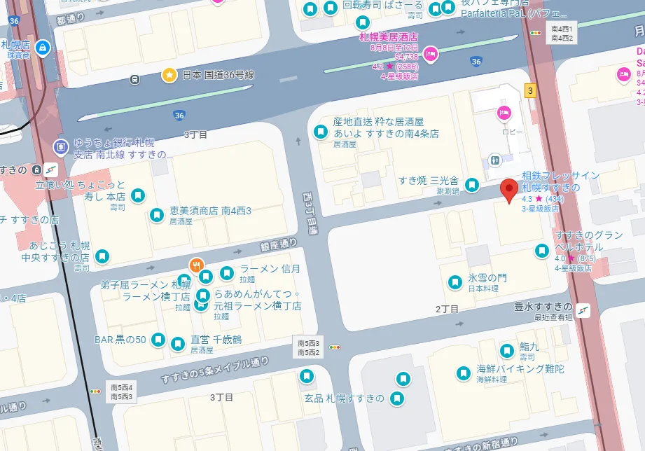 北海道 札幌逛街熱區 薄野住宿 超精華分區介紹 傑西直接分成四區：第二分區