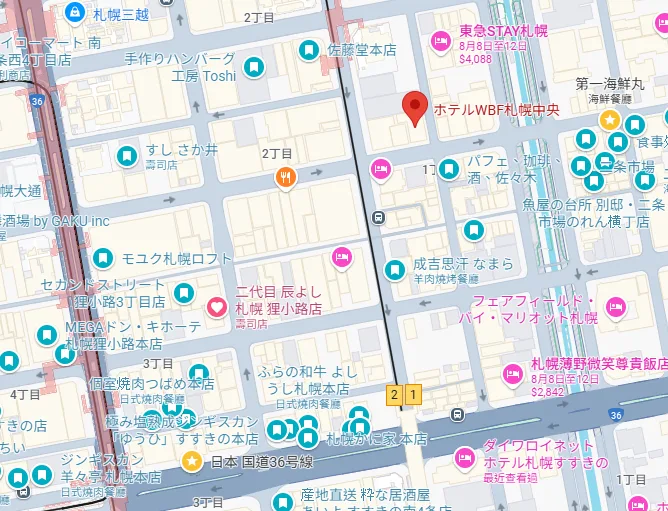 北海道 札幌逛街熱區 薄野住宿 超精華分區介紹 傑西直接分成四區：第一分區