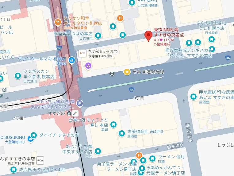 北海道 札幌逛街熱區 薄野住宿 超精華分區介紹 傑西直接分成四區：第一分區