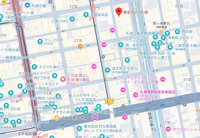 北海道 札幌逛街熱區 薄野住宿 超精華分區介紹 傑西直接分成四區：第一分區