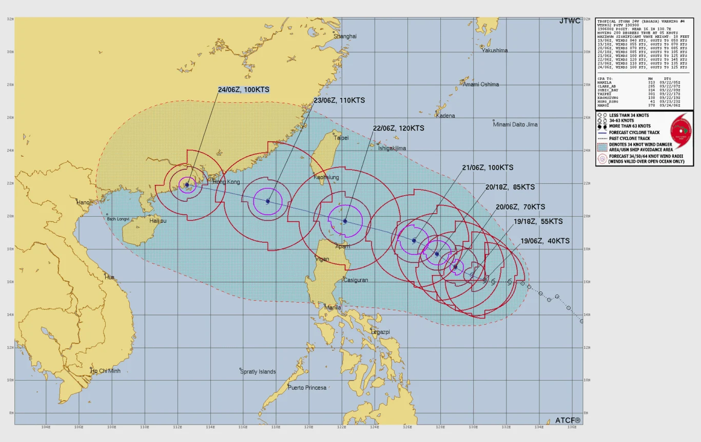 航空事件簿  2025/09 米塔颱風 樺加沙颱風 浣熊颱風：9/19 下午