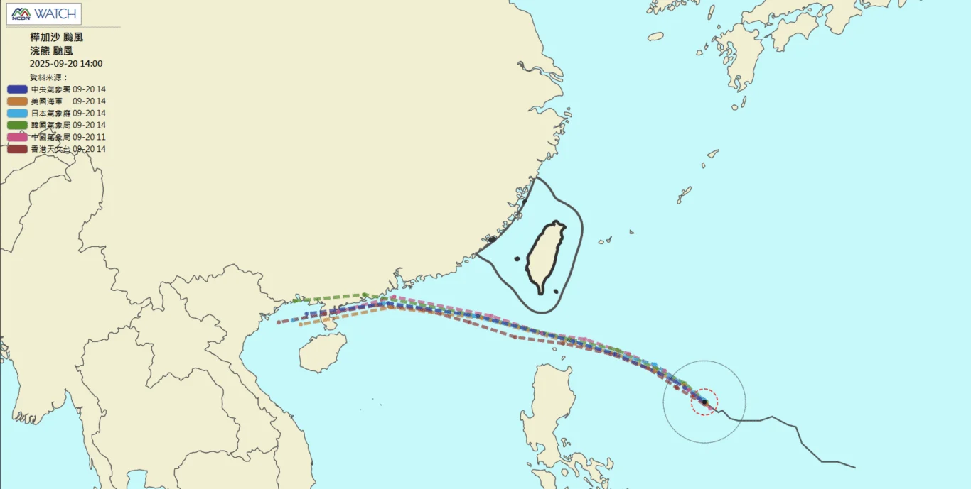 航空事件簿  2025/09 米塔颱風 樺加沙颱風 浣熊颱風：9/20 晚上