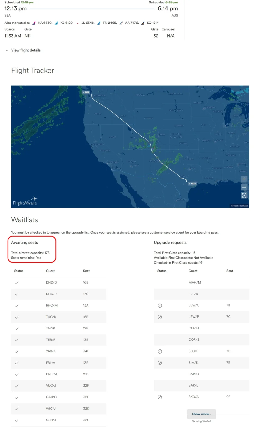 美國航空公司因為航班異動量很大，每一個航班都會有候補名單，代表這個班機還可以額外收其他的旅客