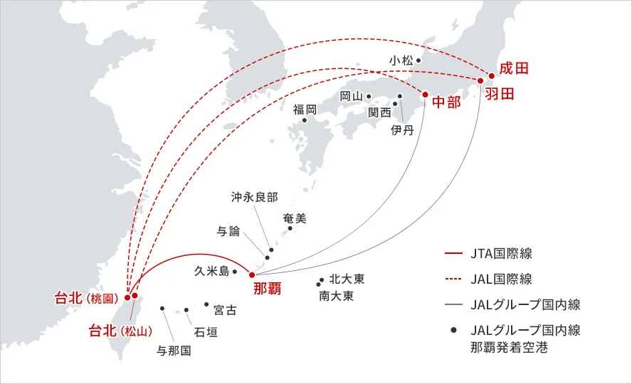 日本越洋航空 JTA 12/3 開賣沖繩台北航線 並於2026/2/3日首航 將沖繩的獨特魅力帶向世界：活用那霸 (Naha) 的地理優勢 透過台北 (桃園與松山) 航線實現多城市旅遊