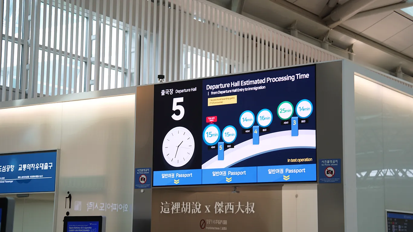 每個安檢入口的預計排隊時間