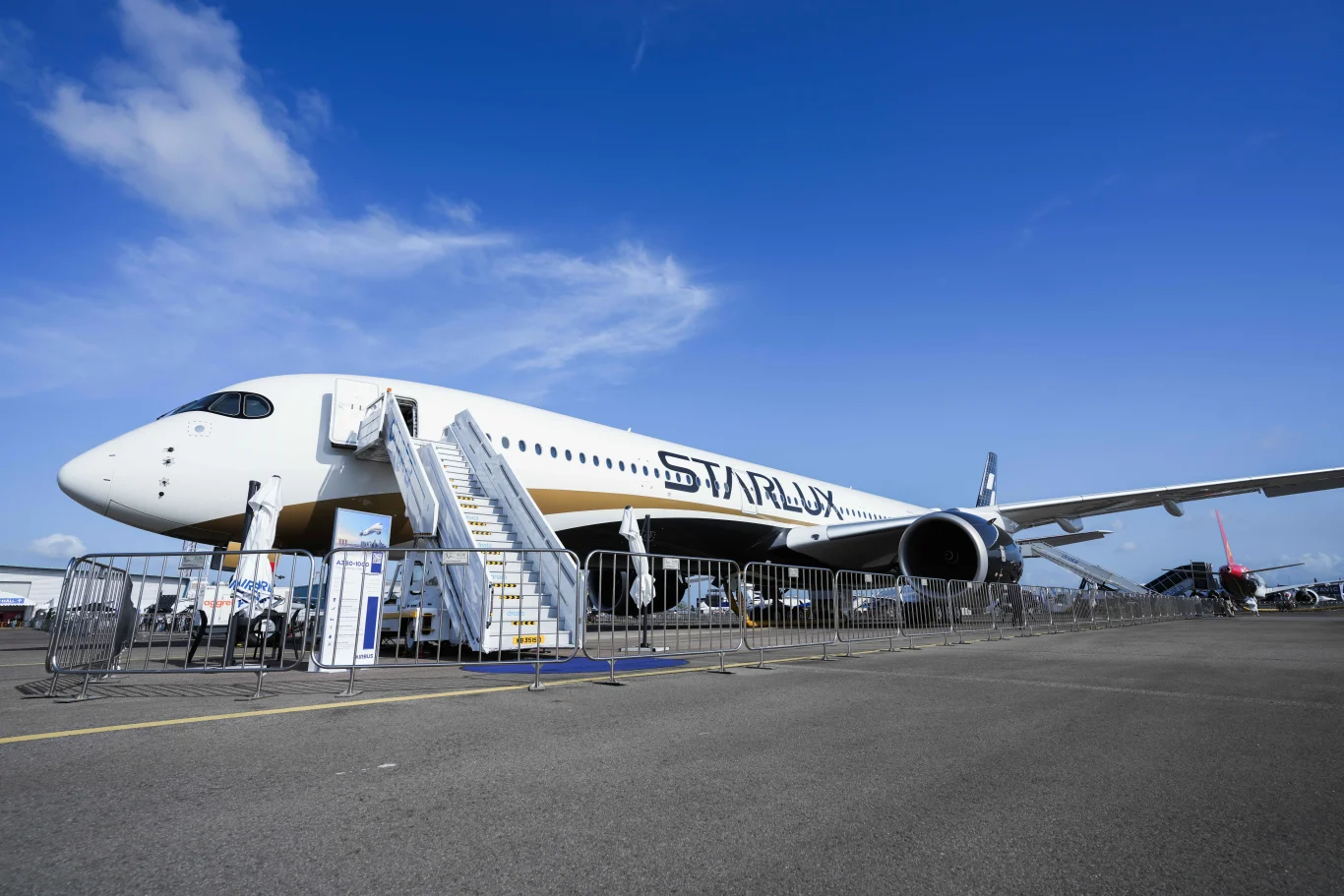 星宇航空今年再度應Airbus邀請，將全新A350-1000廣體客機（機身編號 B-58551）移師航展現場展示 。