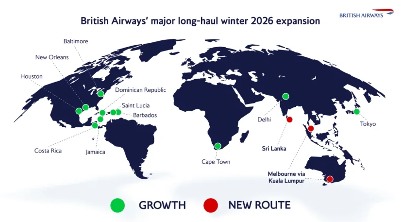 英國航空宣布 2026 年冬季重大擴張計畫 - 這裡胡說 JL TALKS