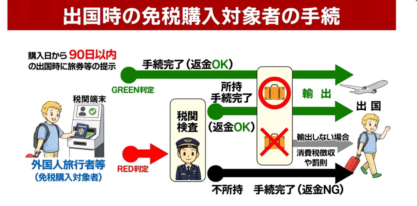 離開日本的時候辦理檢查的流程,會有所謂的紅綠燈機制(預期跟現在韓國很接近) 離開日本的時候辦理檢查的流程,會有所謂的紅綠燈機制(預期跟現在韓國很接近)
