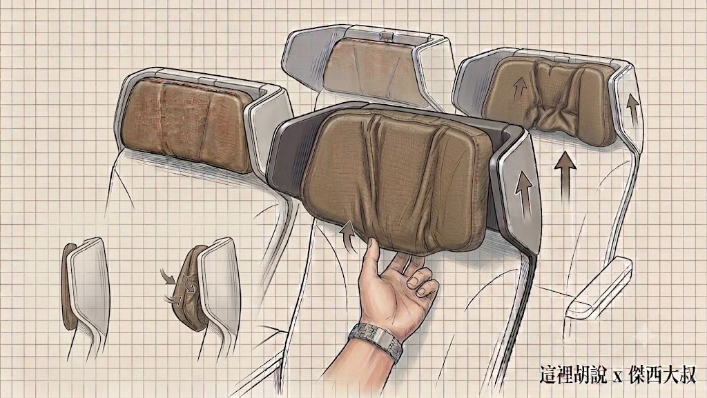 The unique neck support structure can be extended for extra comfort. The unique neck support structure can be extended for extra comfort.