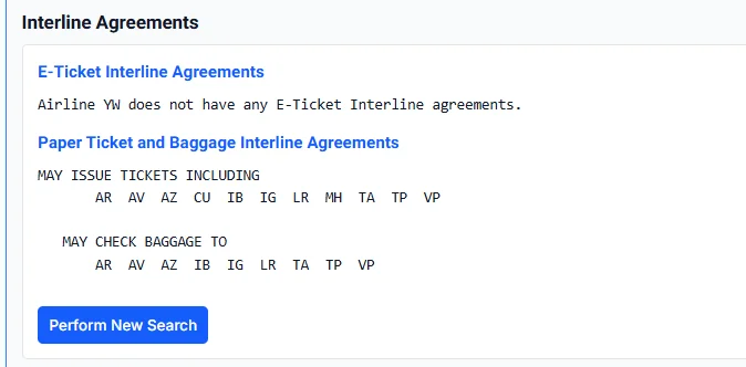 INTERLINE 合約，可以看到並沒有BA