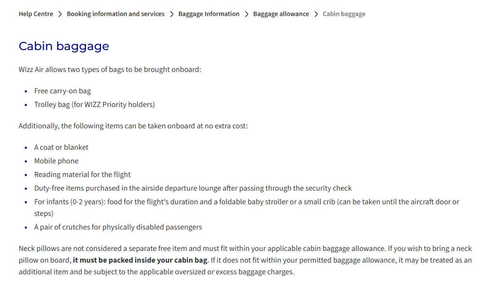 哪些航空公司不包含置物櫃隨身行李？登機箱上飛機要收費：WIZZ AIR