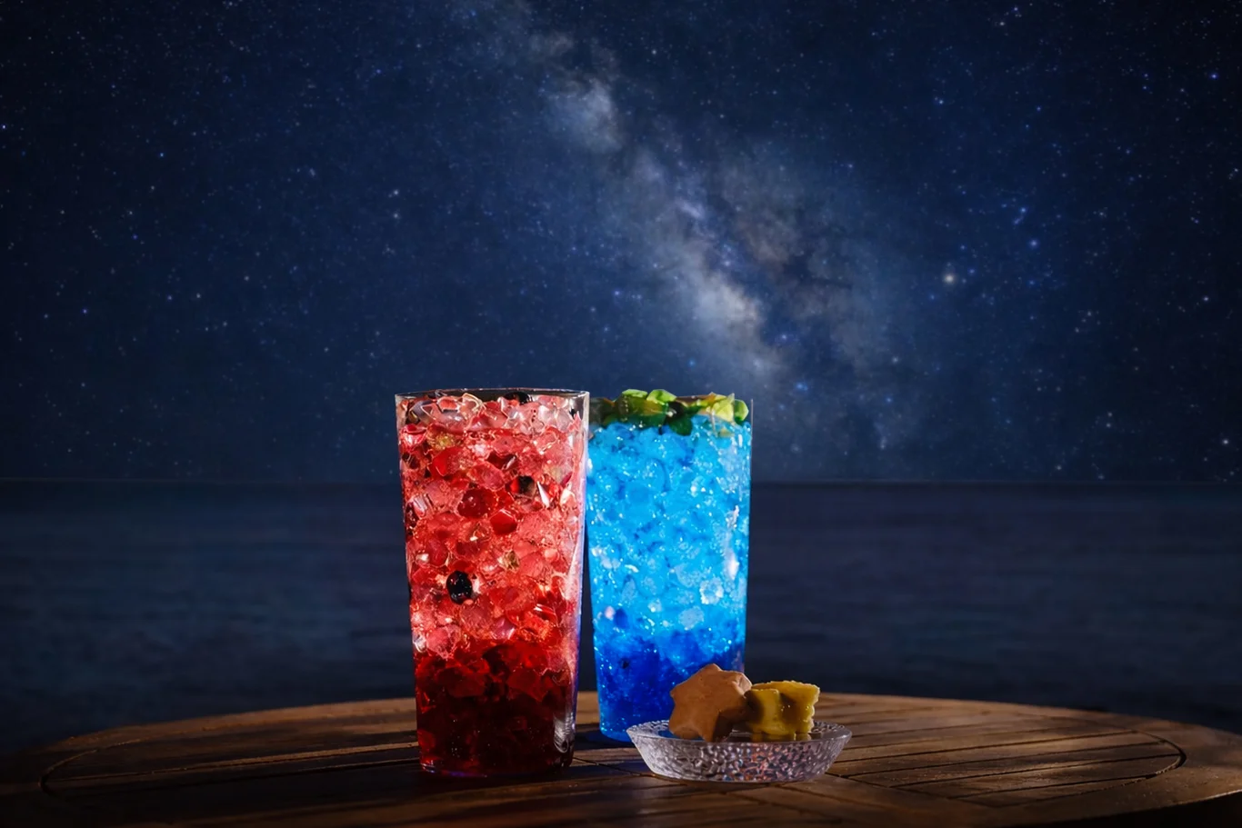 以璀璨星空為靈感設計的原創特調飲品。