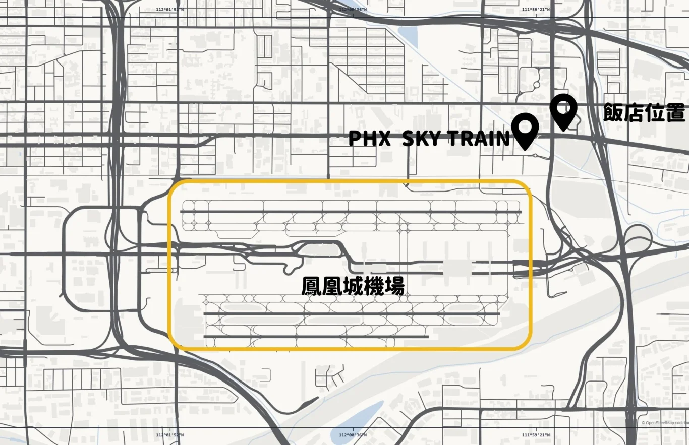 鳳凰城機場 雅樂軒酒店 飯店地理位置 鳳凰城機場 雅樂軒酒店 飯店地理位置