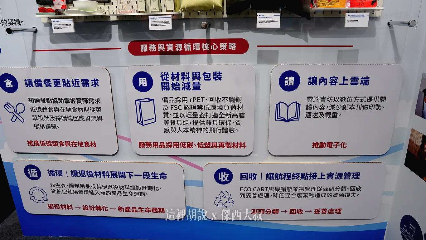 2026 永續展 華航展區紀錄：機上服務：五大循環策略（食、用、讀、循、收）